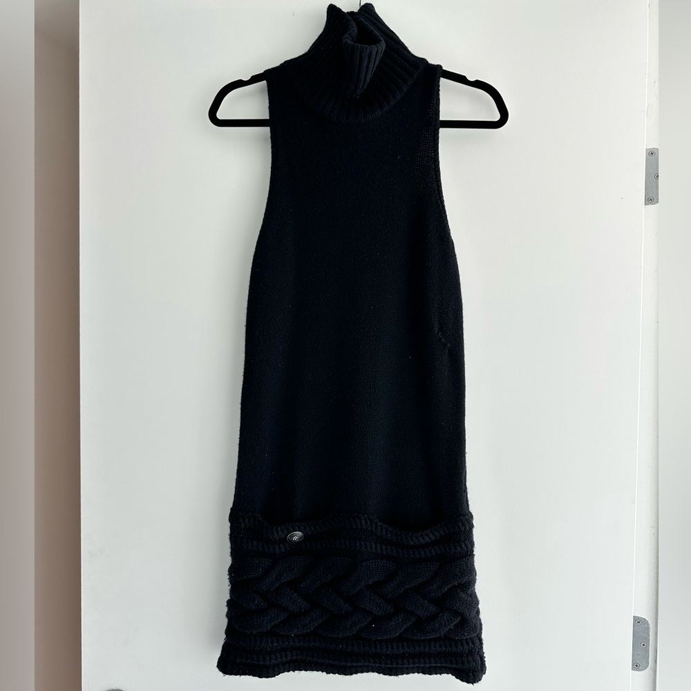 Chanel FW2007 black cashmere/wool sweater dress